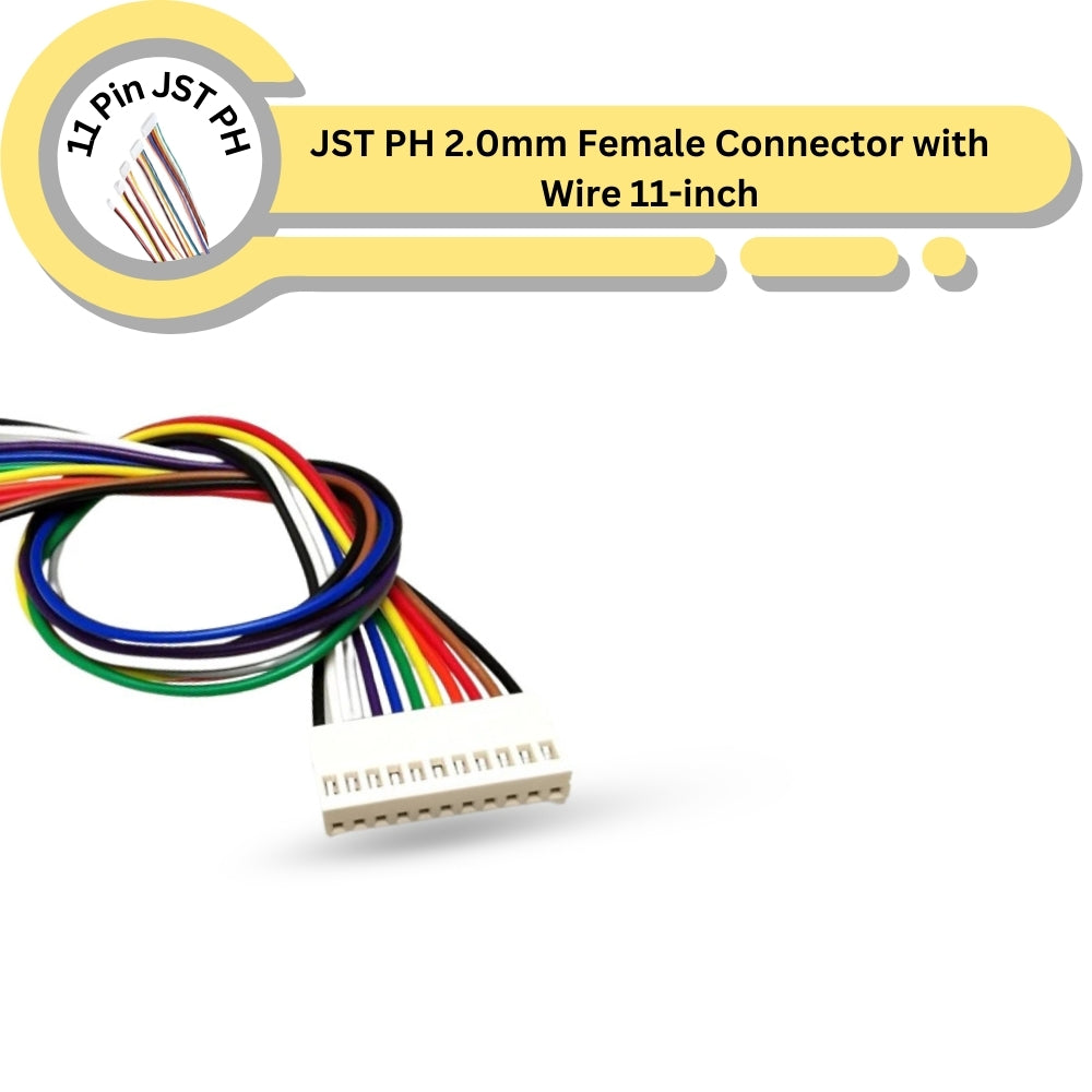 JST PH 2.0mm Female Connector with Wire 11-inch