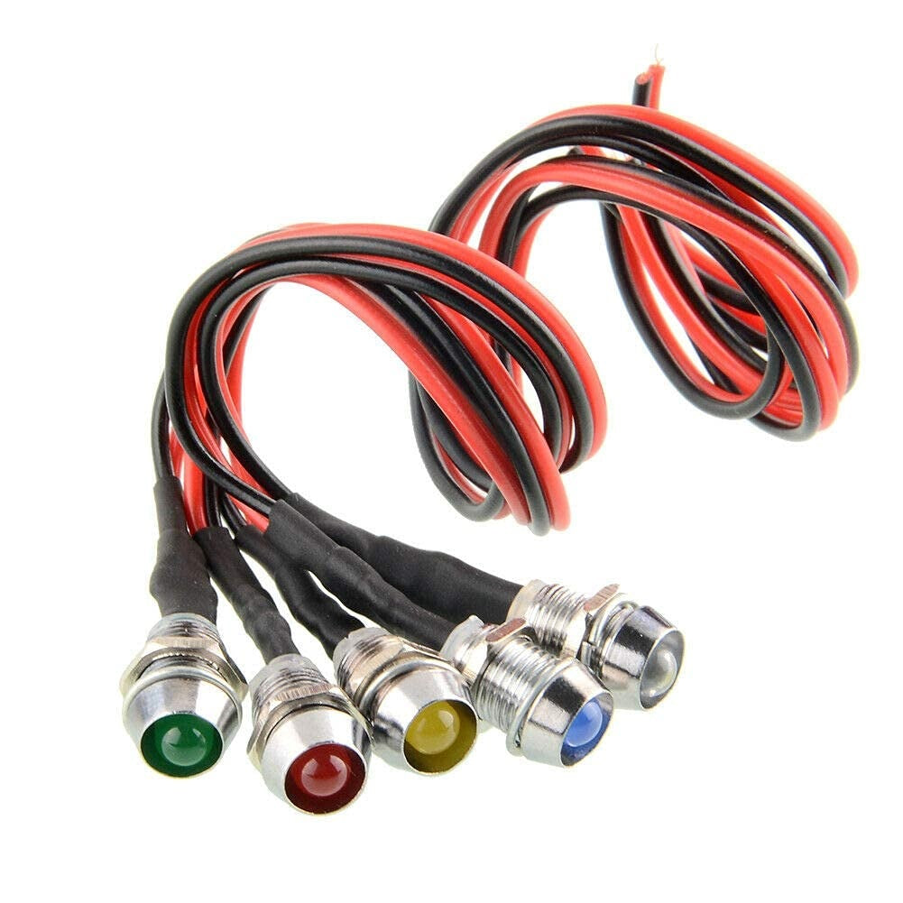 12-18V Spherical LED Metal Indicator Light with Cable