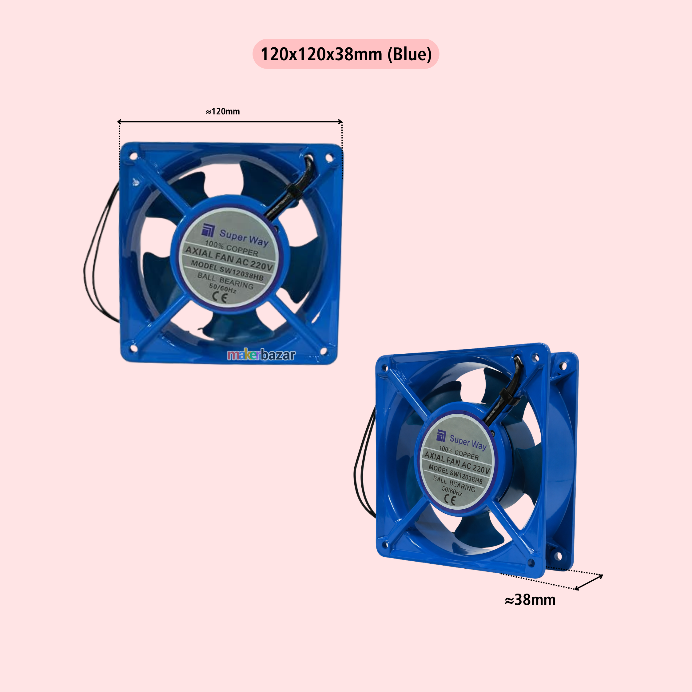 220V AC Cooling Axial Fan with Metal Frame