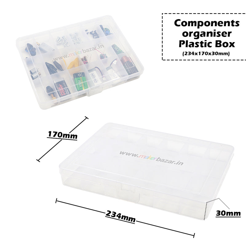 Adjustable Partition Clear Plastic Box Component Organiser at Rs 45.00, Clear  Plastic Box, Transparent Box, Transparent Plastic Box, Transparent Plastic  Container, पारदर्शी प्लास्टिक का डिब्बा - Ecompass LLP, Faridabad