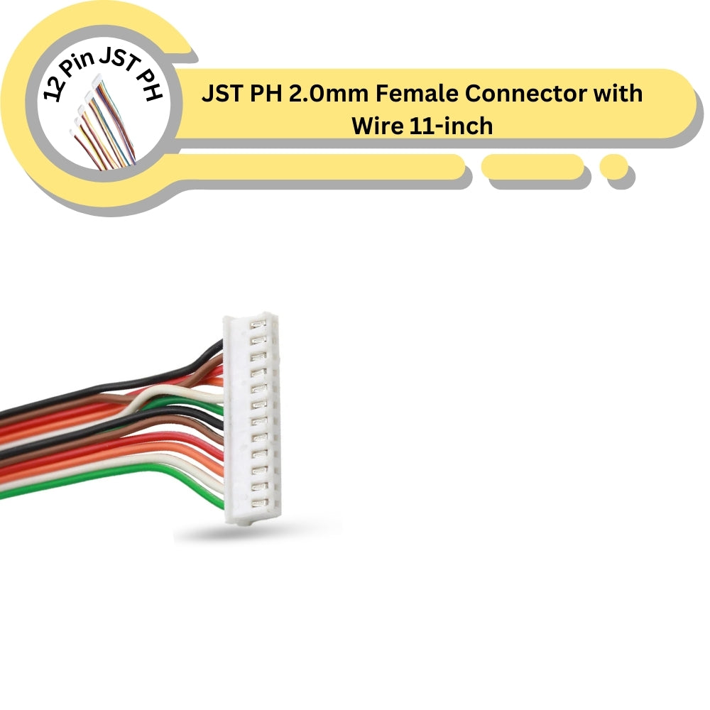 JST PH 2.0mm Female Connector with Wire 11-inch