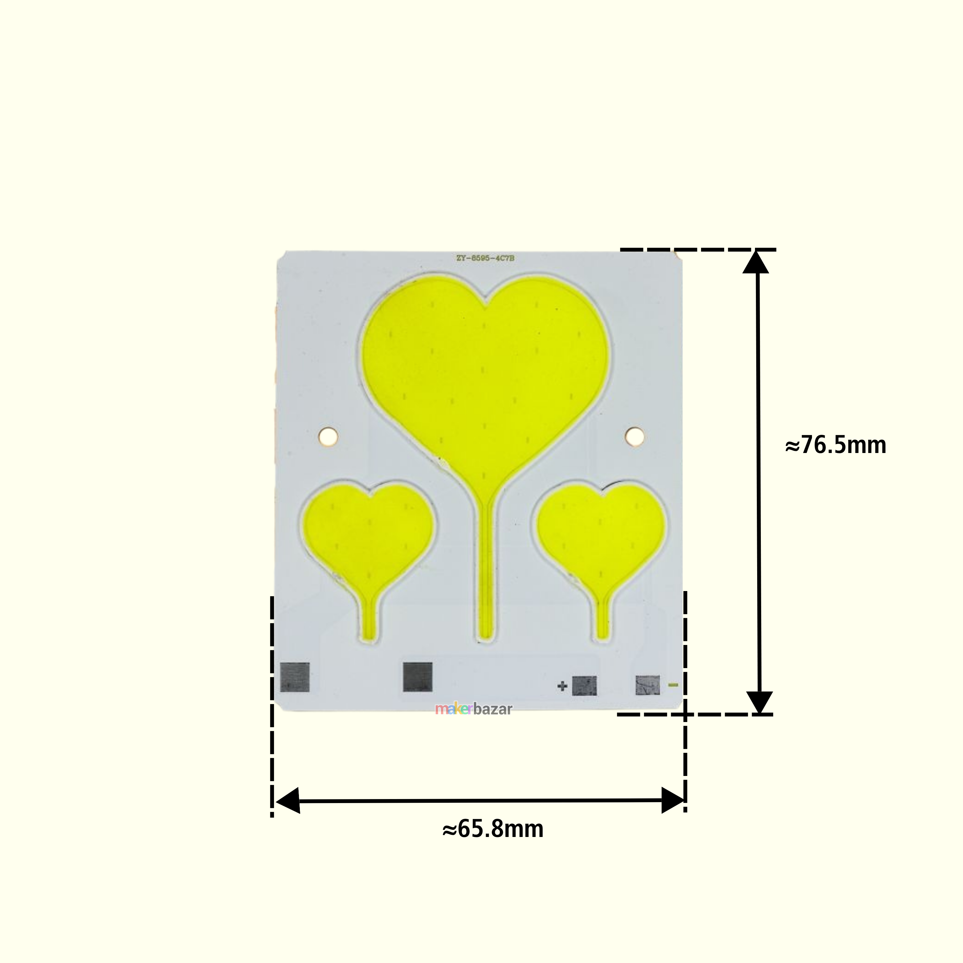 12V 15W Three Hearts COB led light [ Color - Cool White ]