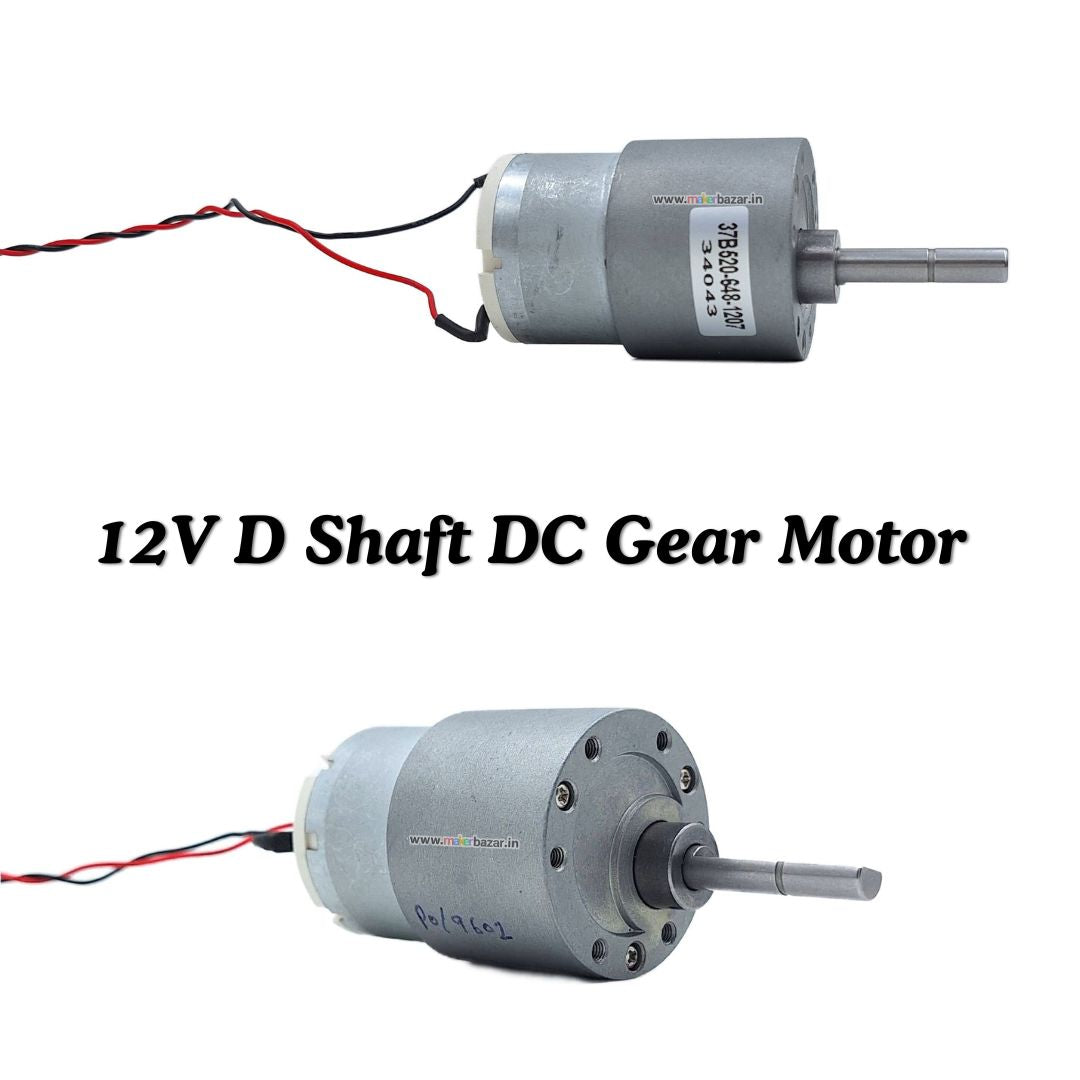 520 37mm 12VDC Side-D-Shaft Gear Motor