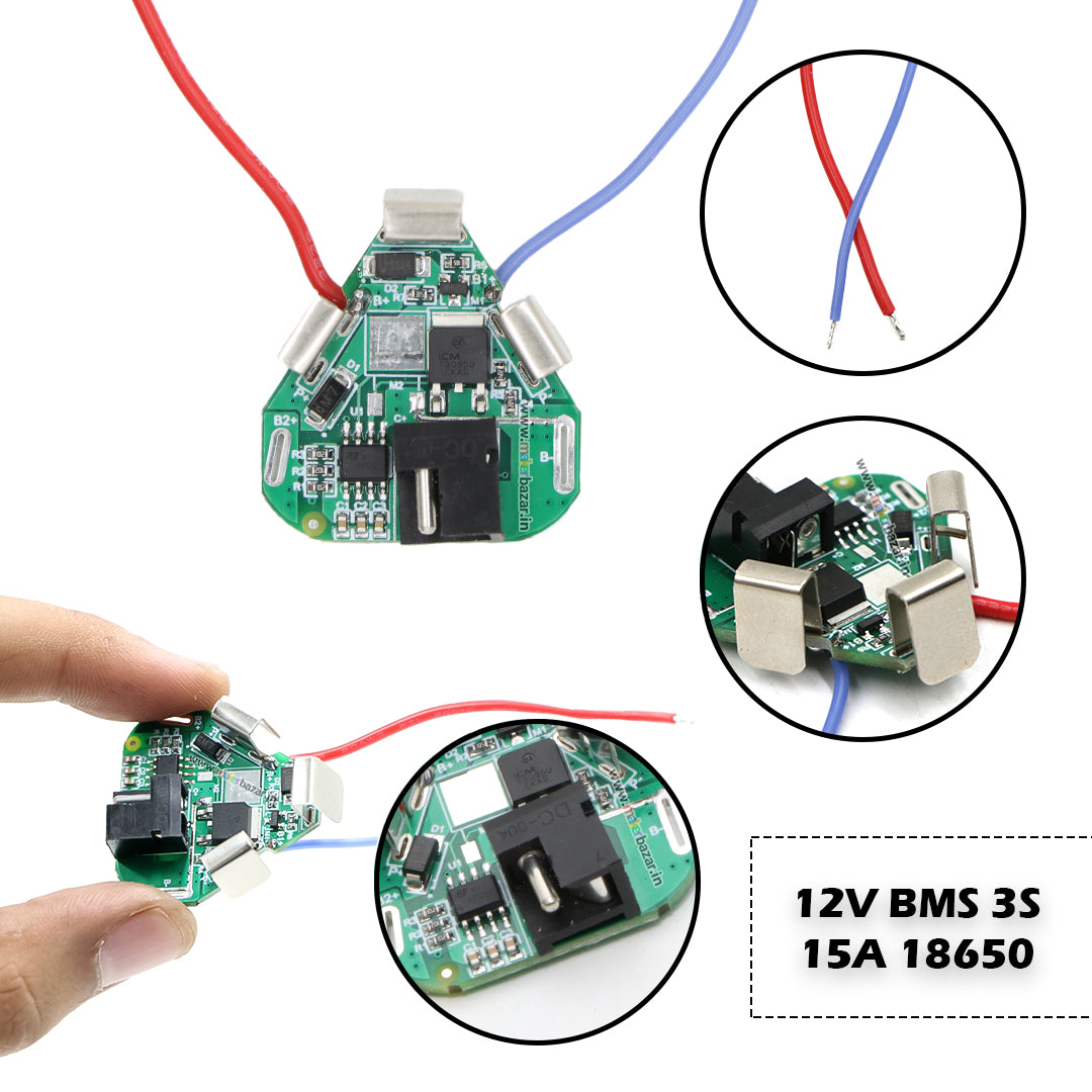 12V BMS 3S 15A 18650 Lithium Battery Protection Board