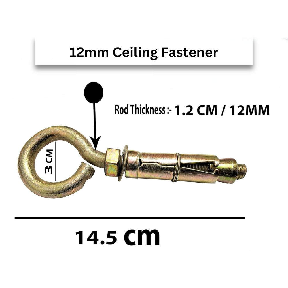 Heavy-Duty Ceiling Anchor Fasteners Closed-Hook for Fans & Hanging