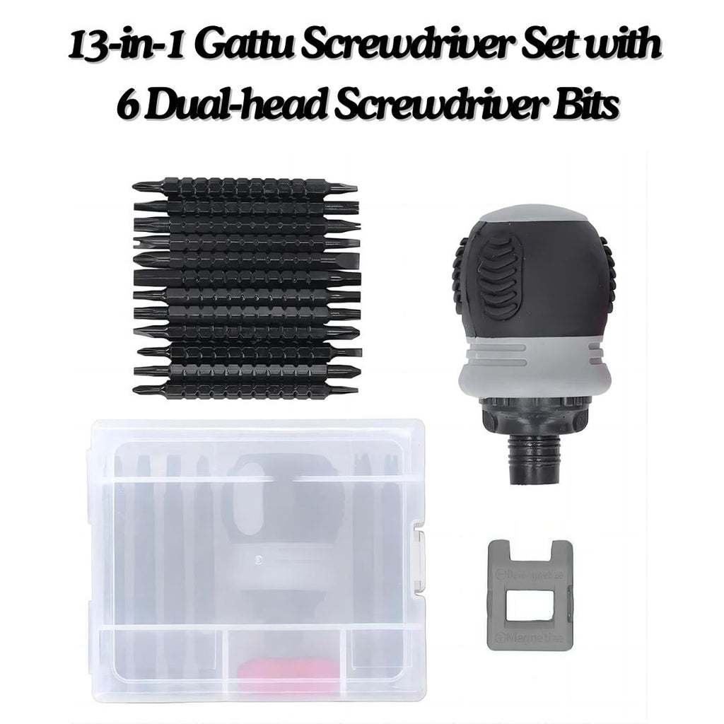 Screwdriver Rachet Box Ratcheting Double-Head Screwdriver with Storage Box | Makerbazar