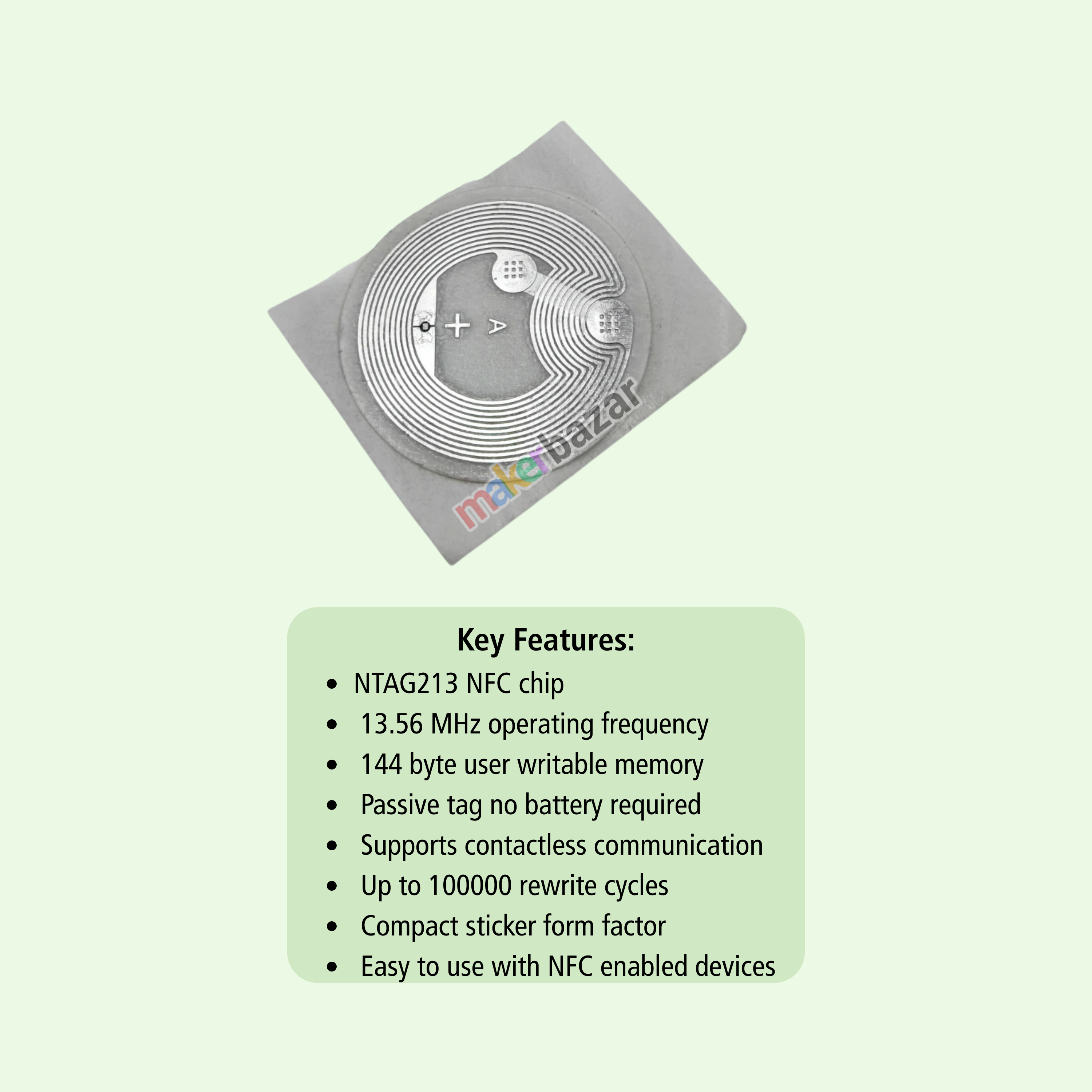 13.56 MHz NTAG213 NFC Sticker Tag 144 Byte