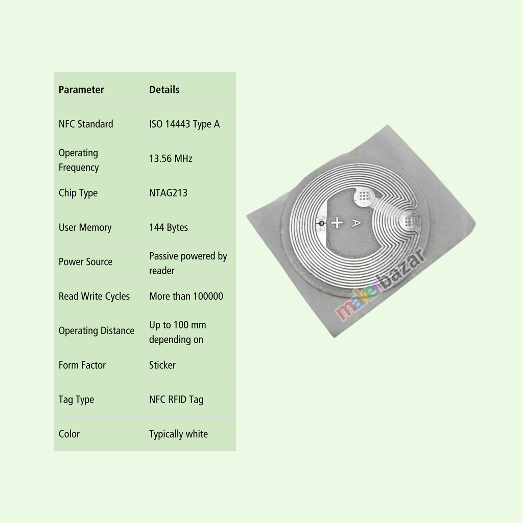 13.56 MHz NTAG213 NFC Sticker Tag 144 Byte