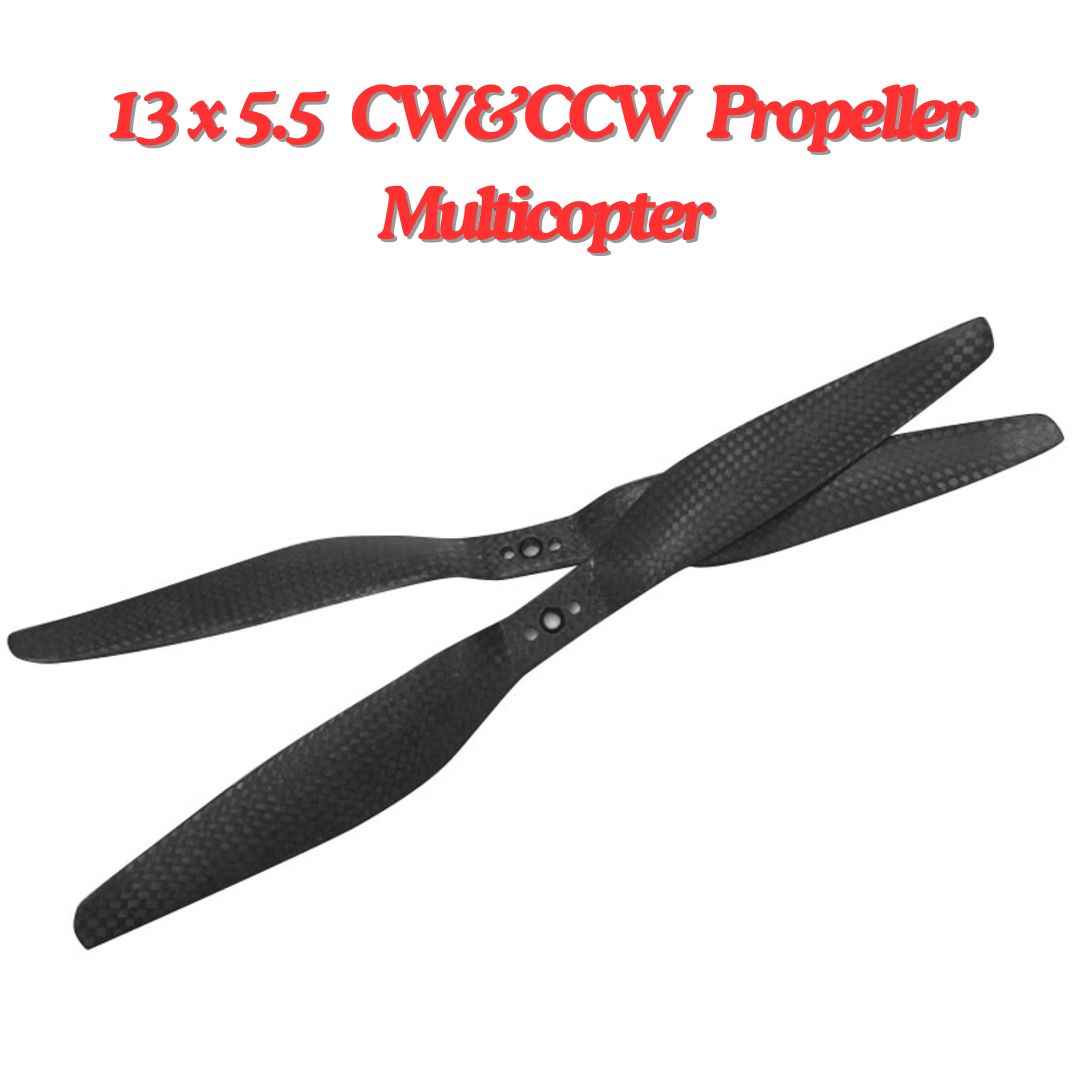 2-Blades 5.5-Pitch xx55 Propellers For Drone/Quadcopters CW + CCW (1-Pair)