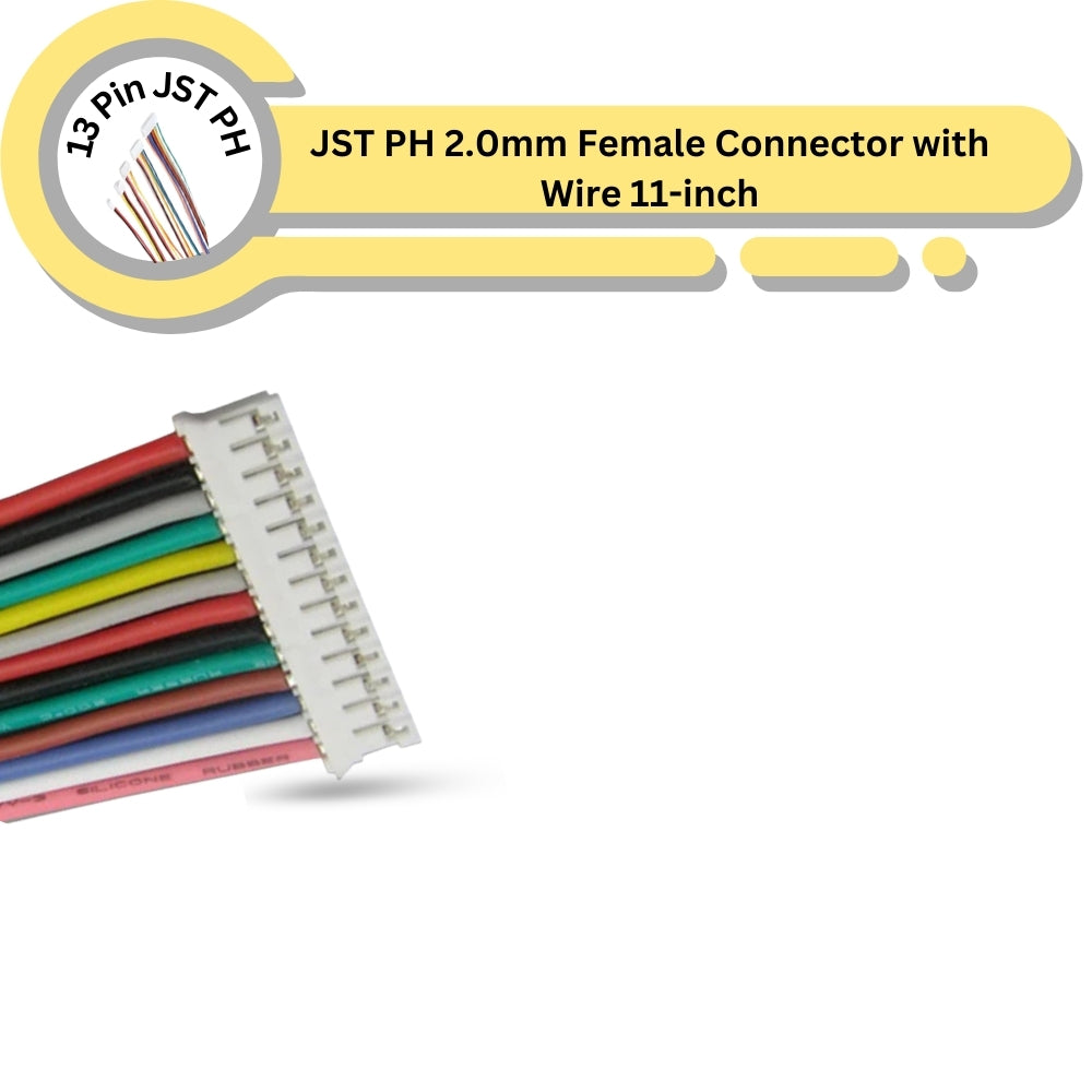 JST PH 2.0mm Female Connector with Wire 11-inch