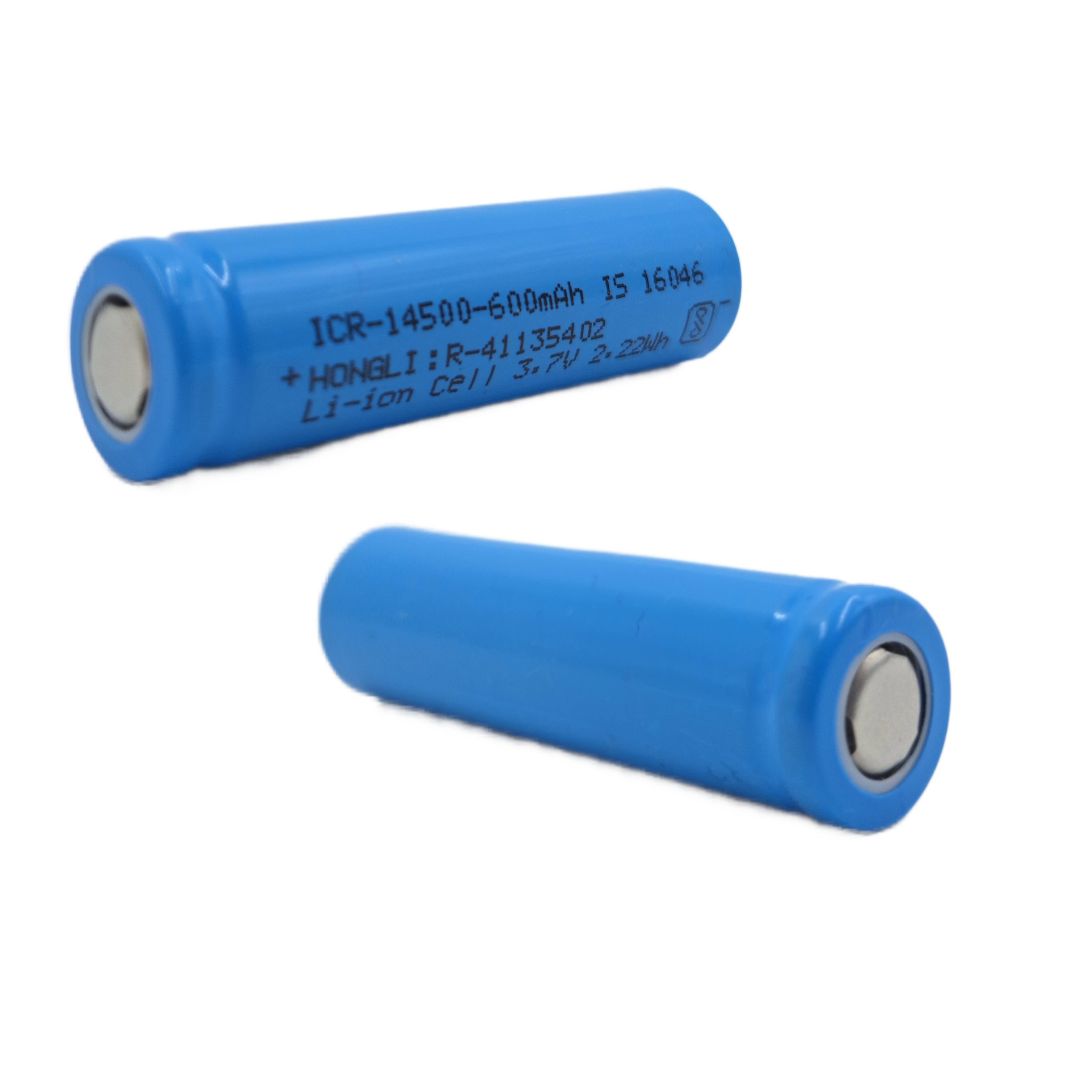 3.7V 600mAh 14500 Lithium-Ion Battery without Tip Top Cap