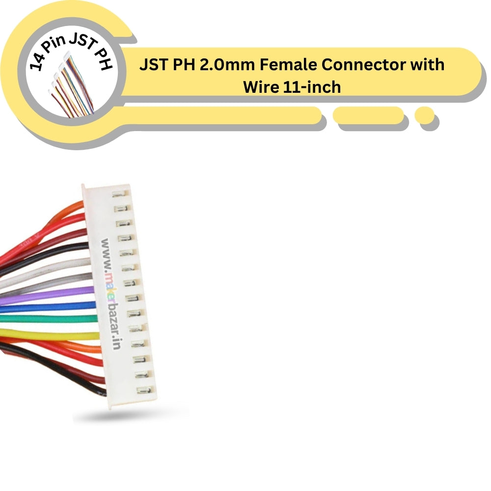 JST PH 2.0mm Female Connector with Wire 11-inch