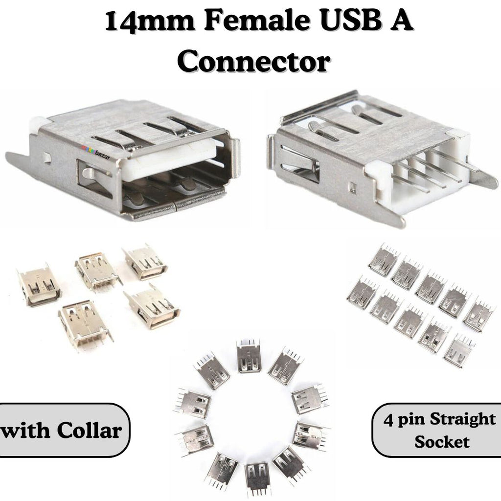Buy Female USB A Connector 4 Pin Socket for DIY | Makerbazar