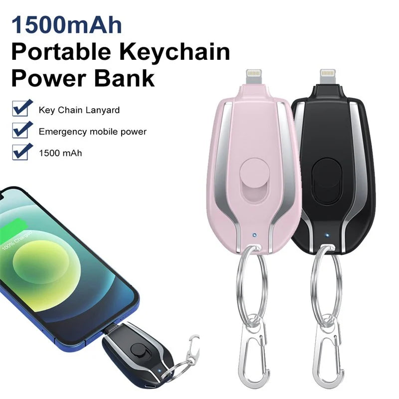 Portable Key Chain Power Bank Charger Type-C USB