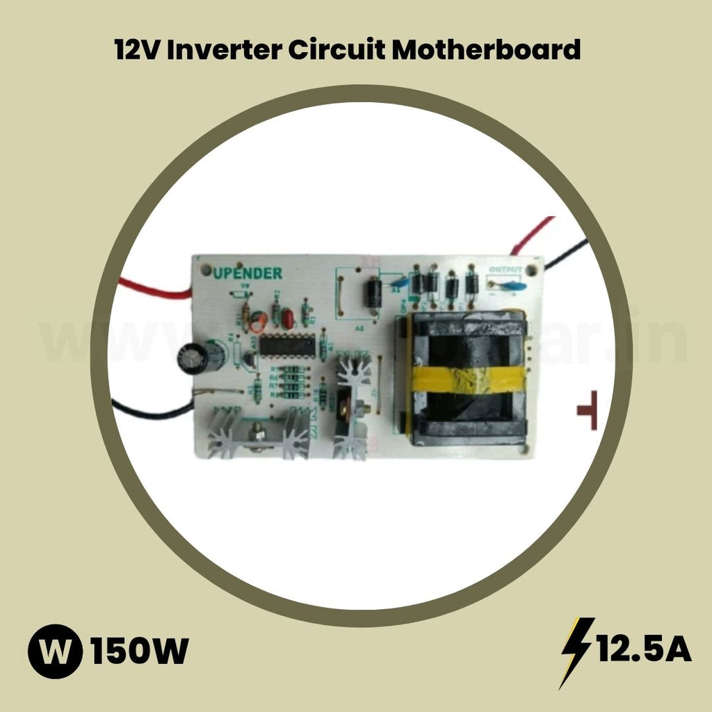 DC to AC Inverter Circuit Motherboard - 200W, 12V DC to 220V AC