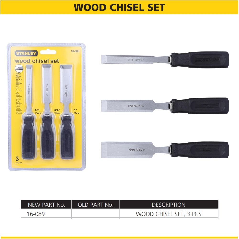 Stanley Wood Chisel Set for DIY