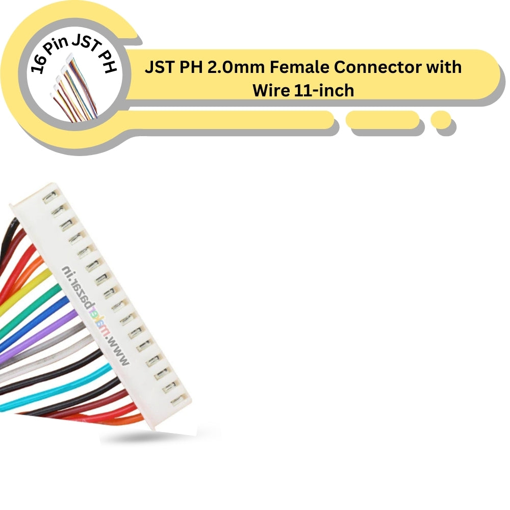 JST PH 2.0mm Female Connector with Wire 11-inch