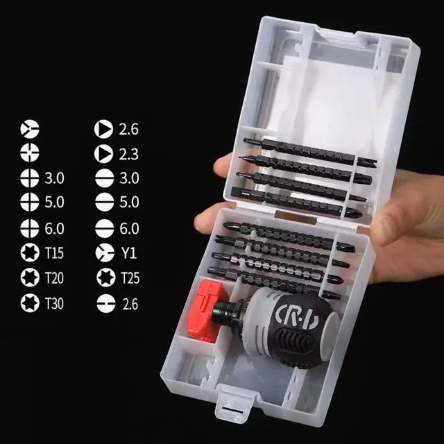 Screwdriver Rachet Box Ratcheting Double-Head Screwdriver with Storage Box | Makerbazar