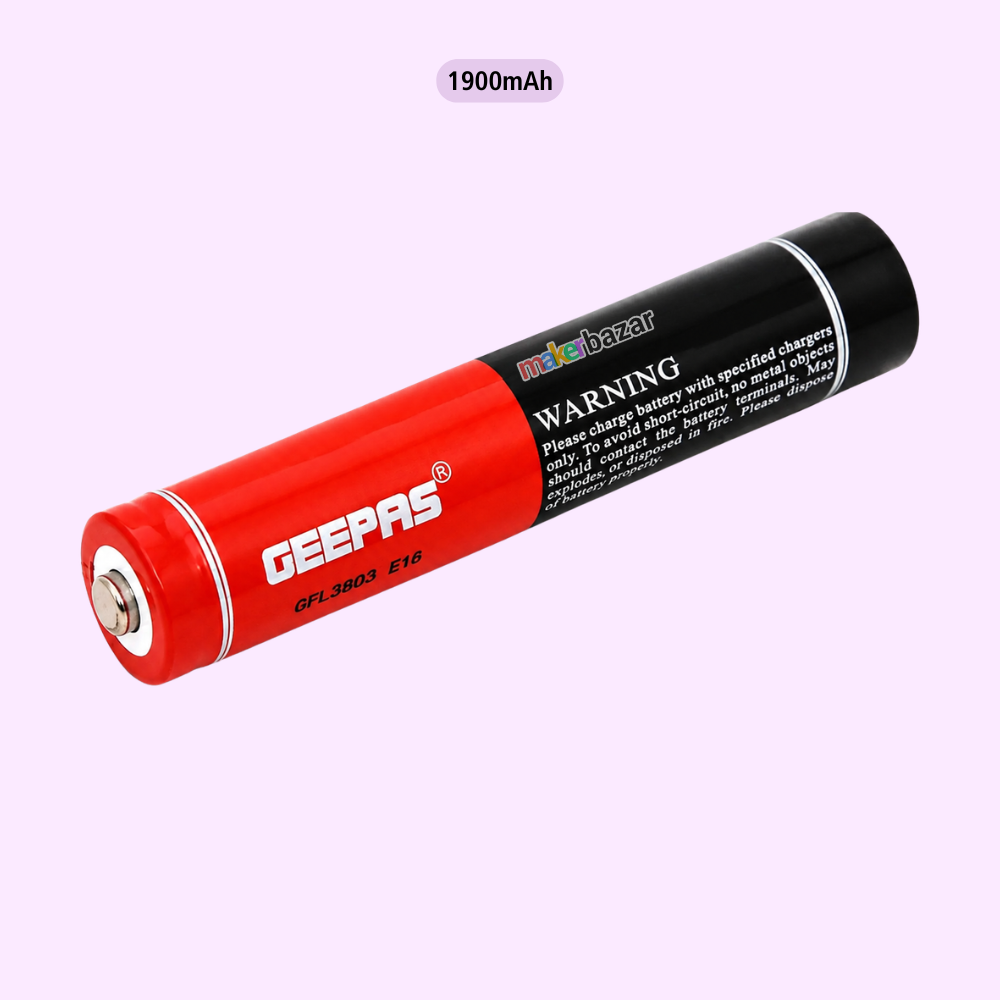Geepas: 3.6V Size-3SC Cell Rechargeable Battery with Button Top