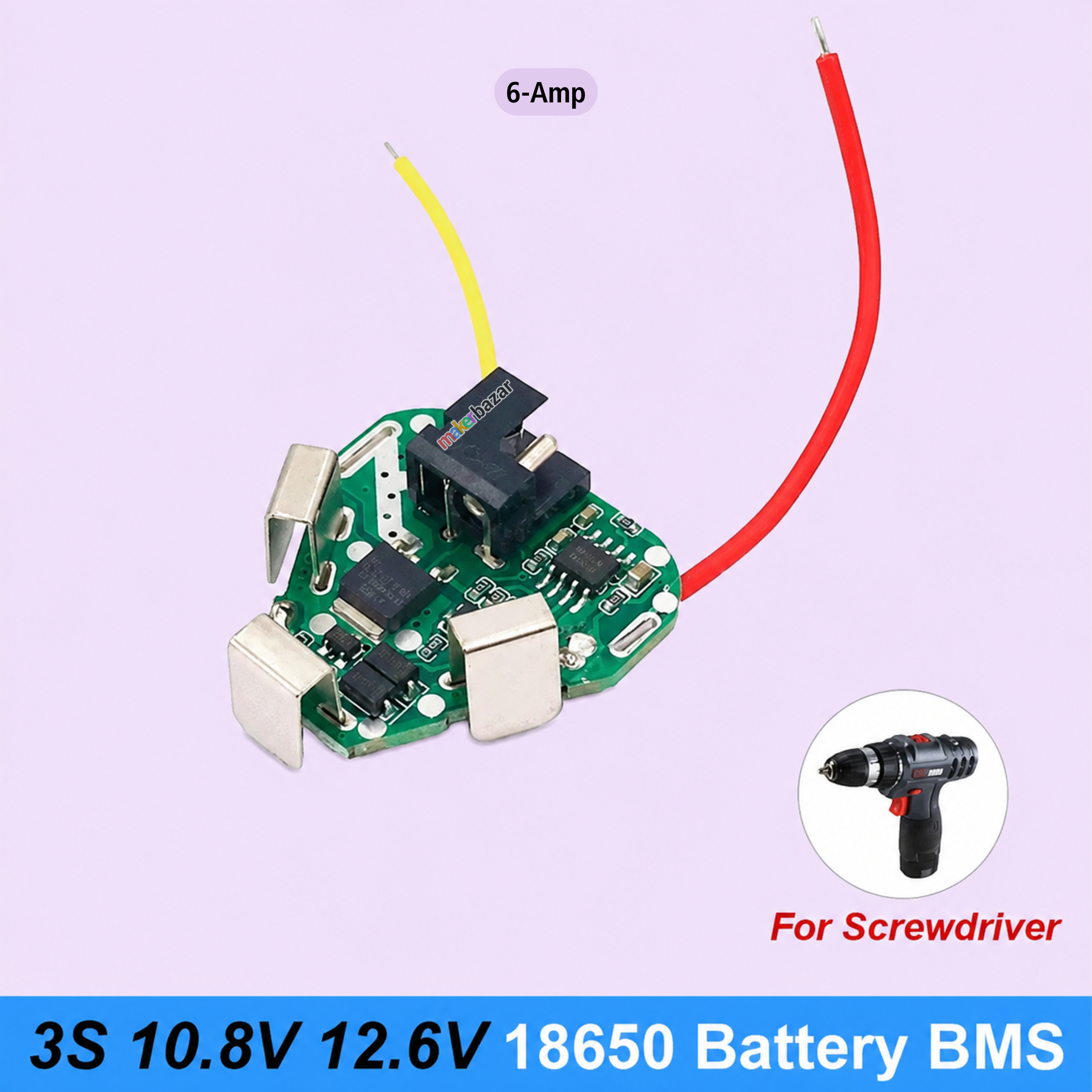3S 12V BMS 18650 Lithium Battery Protection Board for Cordless Hand-Drill Machine