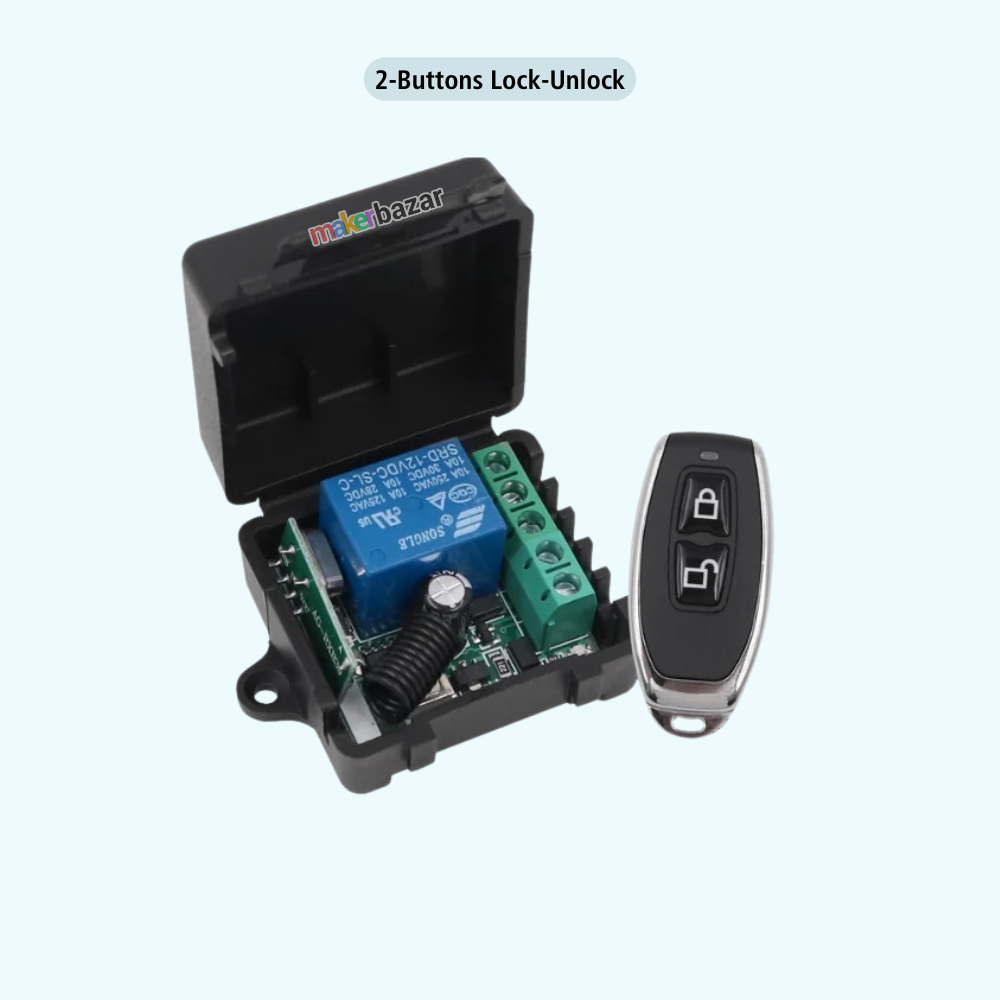 433MHz 12-Volt 1-Relay Wireless RF Control Switch with Remote Transmitter