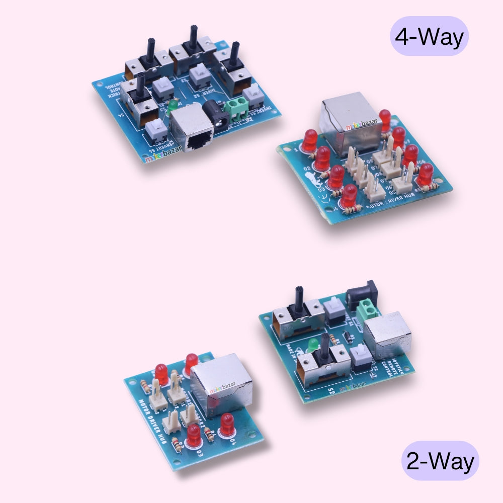 Joystick Car Frame Module Joystick Module with Motor Driver Hub – 2-Way & 4-Way Robotics Controller