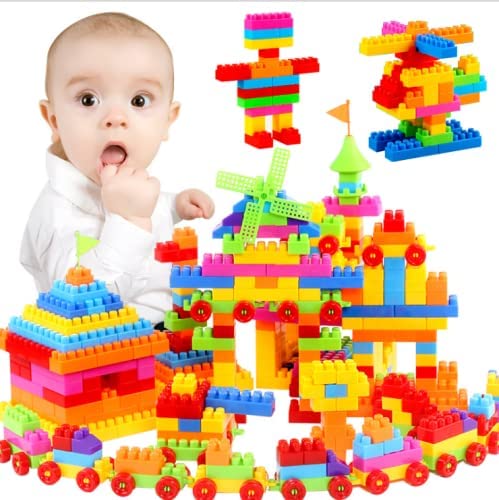 200 Piece Building Blocks for Kids with Wheel Blocks Game Toy Set