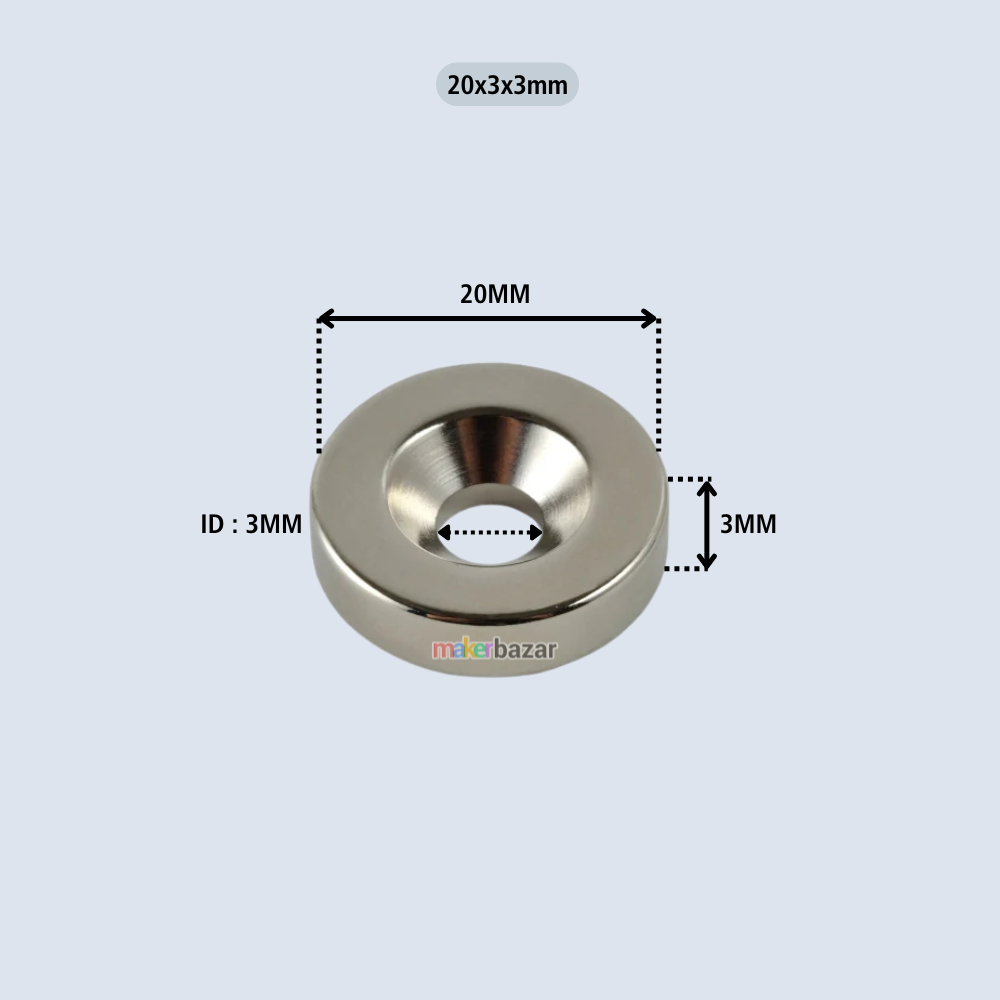 Neodymium Channel Countersunk Ring Magnet for Mounting