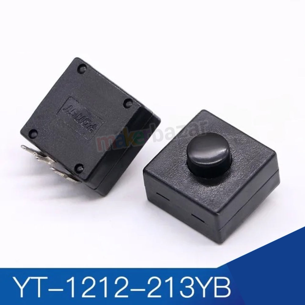 YT-1212 Flashlight Torch Switch Self-Lock Button 12x12mm