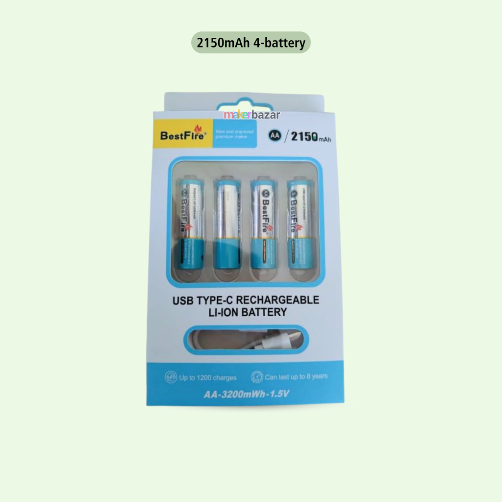 USB Type-C Rechargeable AA & AAA Li-ion Batteries 1.5V