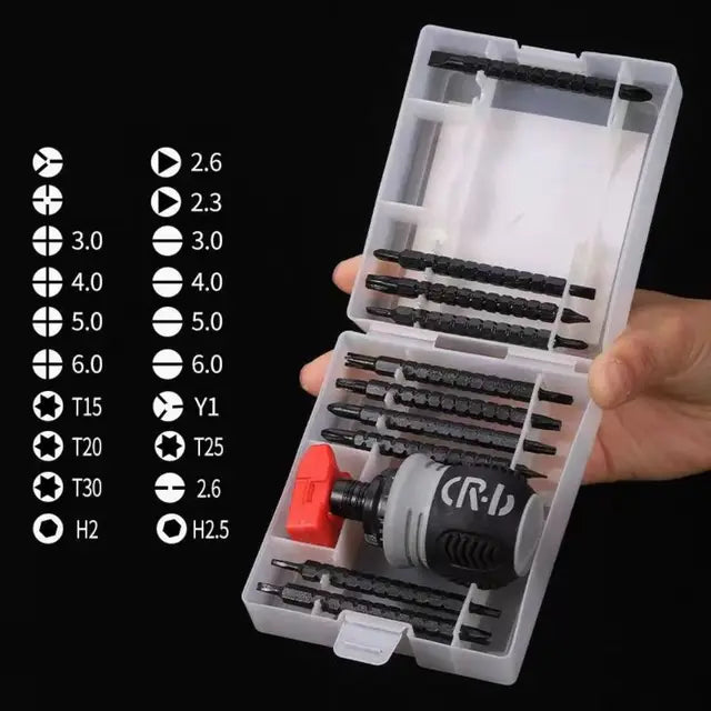 Screwdriver Rachet Box Ratcheting Double-Head Screwdriver with Storage Box | Makerbazar