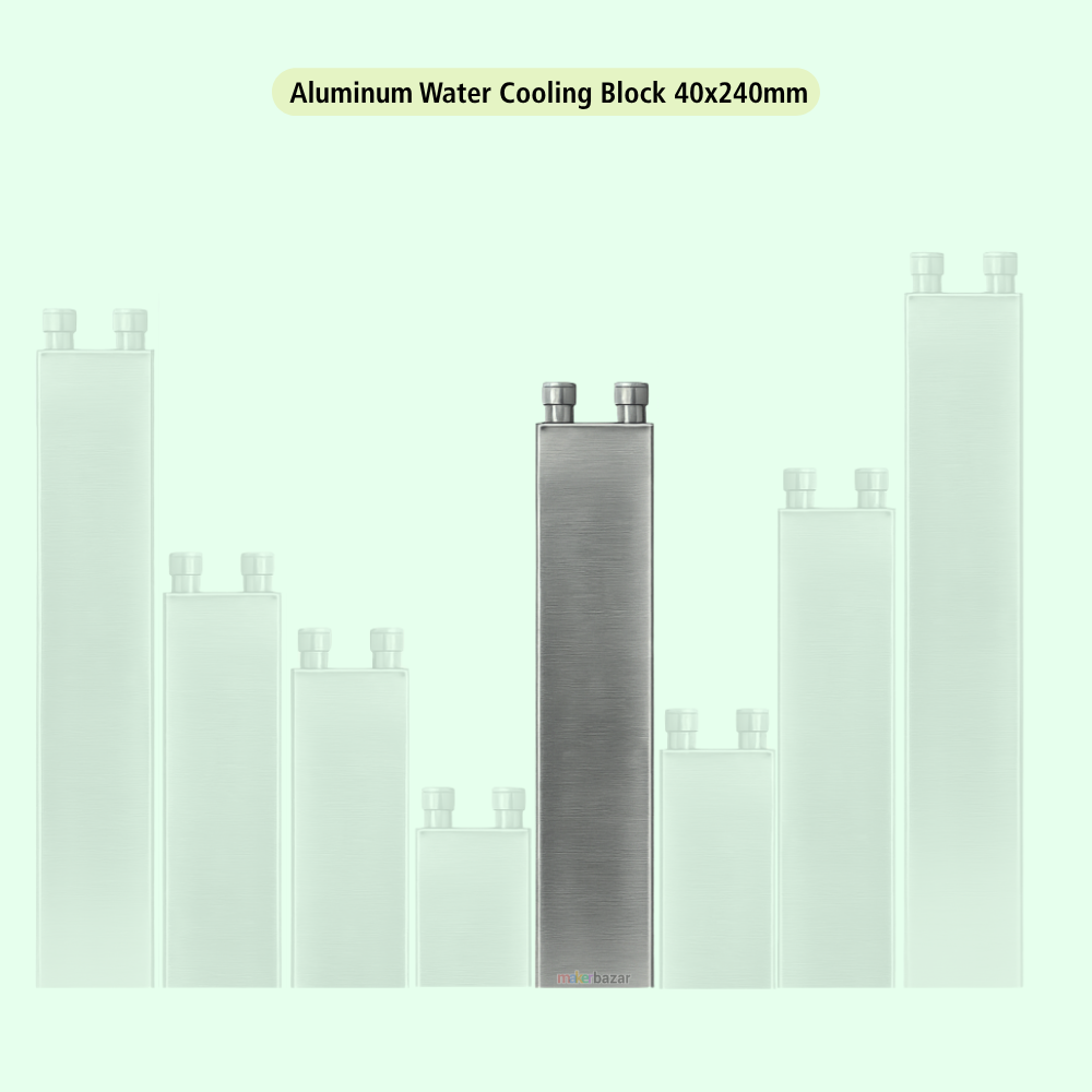 Same-Direction Aluminum Water Cooling Block for CPU/DIY Projects (Nozzles on Short-Side)