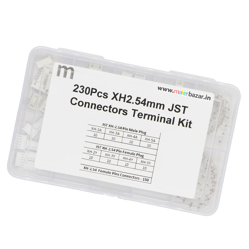 230pcs JST-XH 2.54mm Terminal Connectors Kit