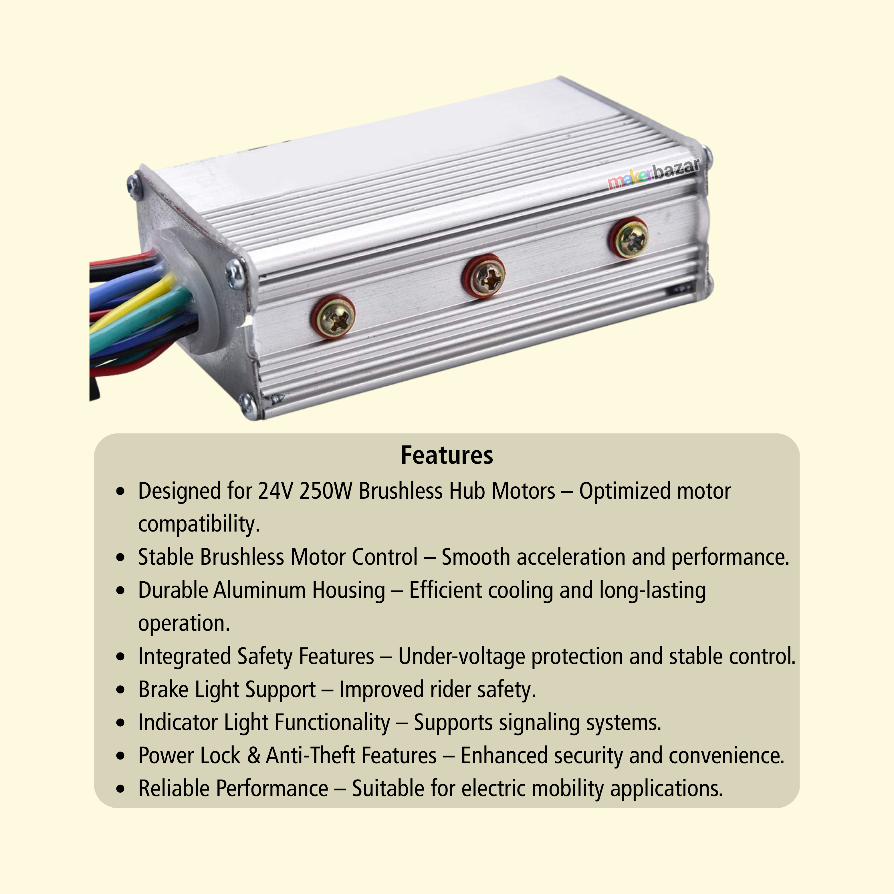 Yalu Brushless Hub Motor Controller for E-Bike & Scooter