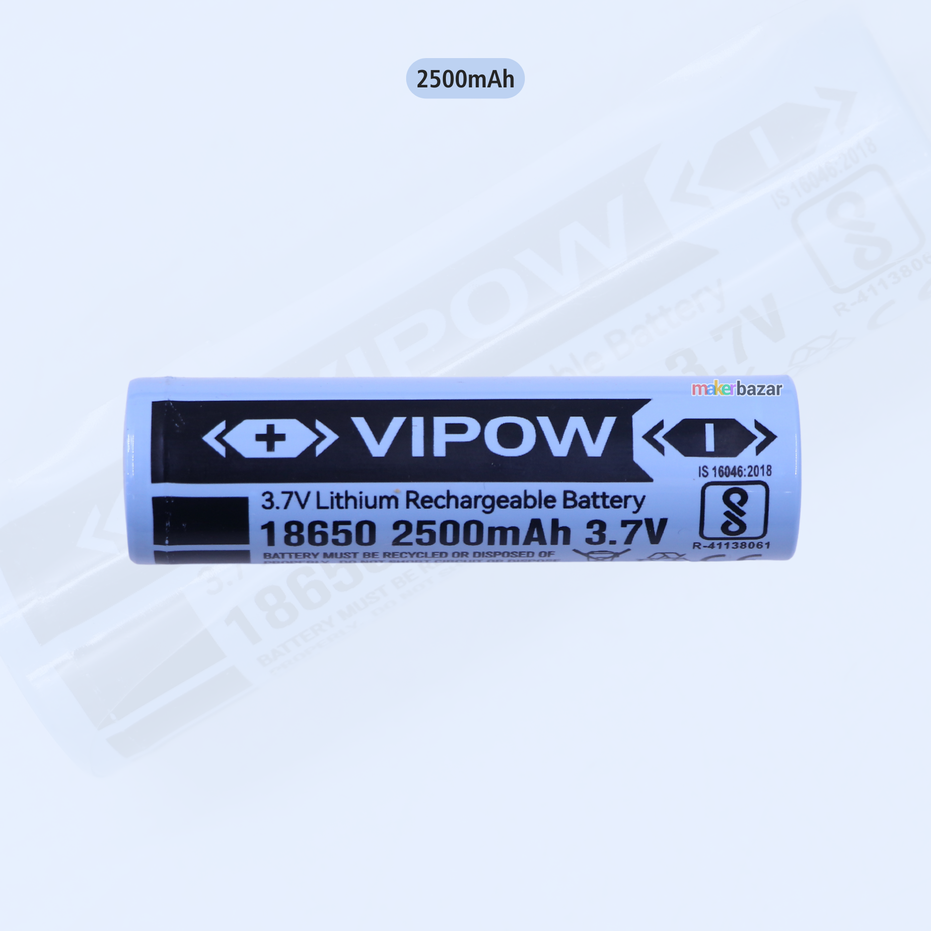 VIPOW: 3.7V 18650 Cell Li-ion Rechargeable Battery