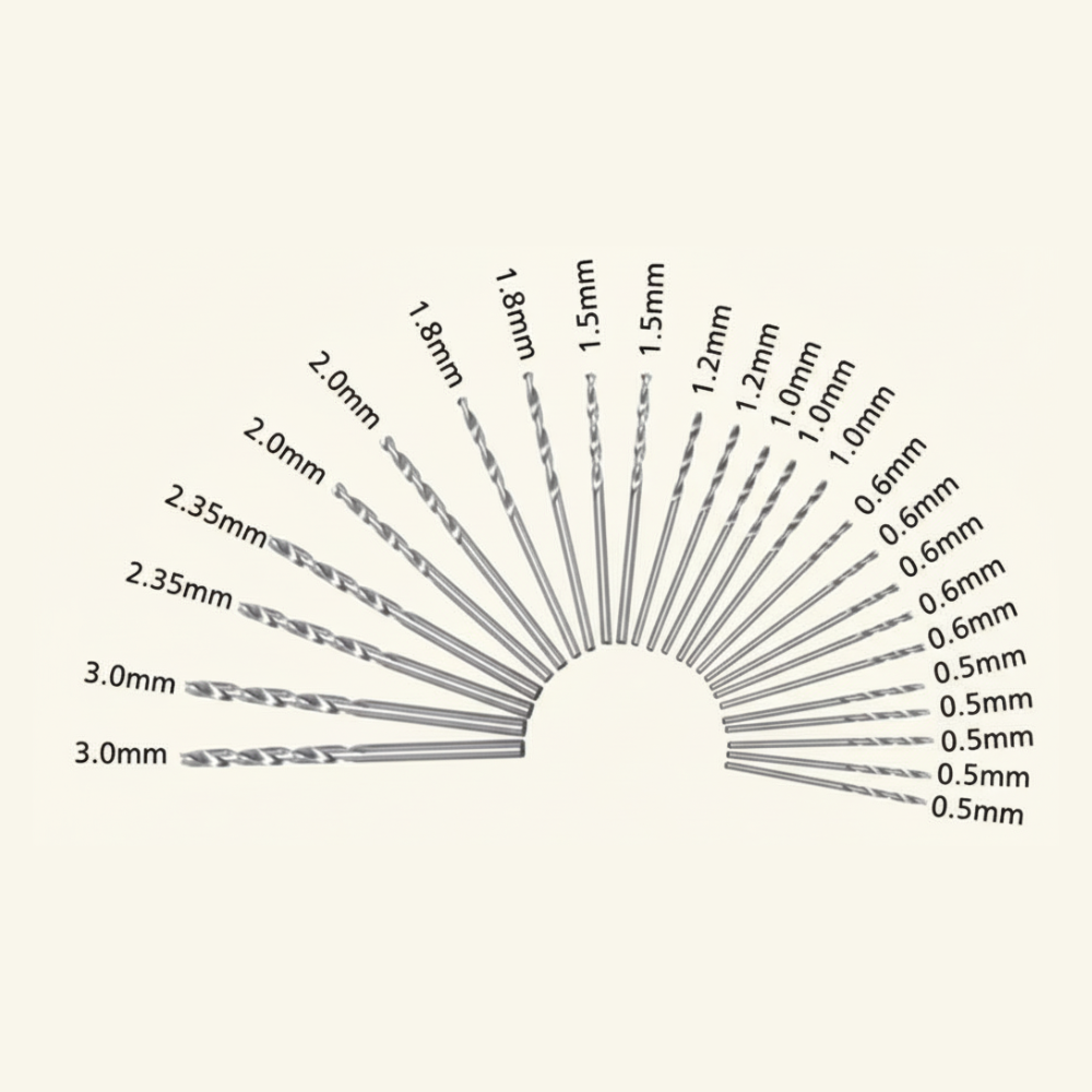 25Pcs Micro Drill Bits 0.5–3mm for PCB, Jewelry & DIY Work