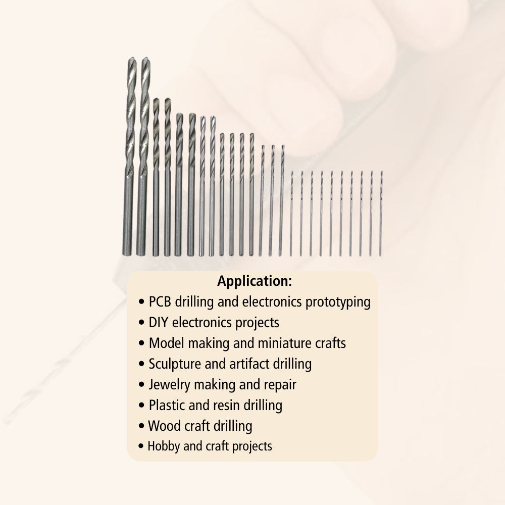 25Pcs Micro Drill Bits 0.5–3mm for PCB, Jewelry & DIY Work