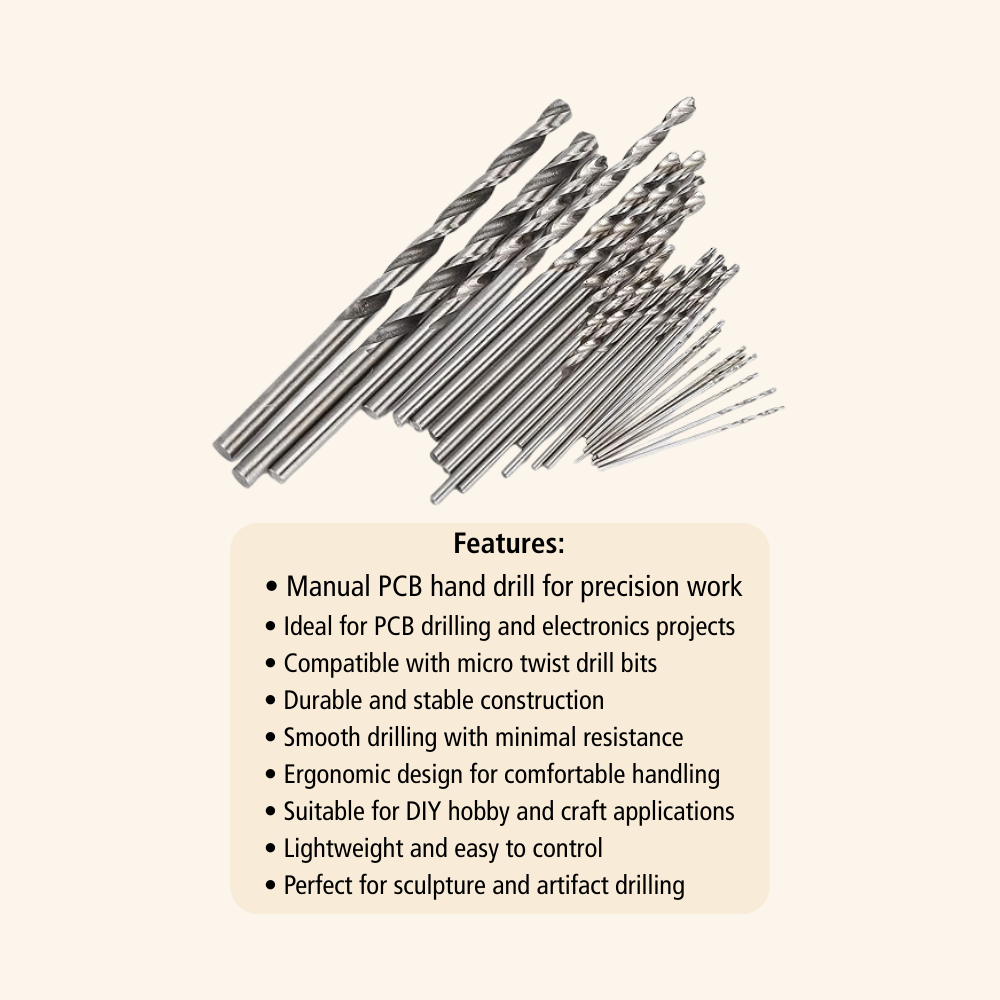 25Pcs Micro Drill Bits 0.5–3mm for PCB, Jewelry & DIY Work