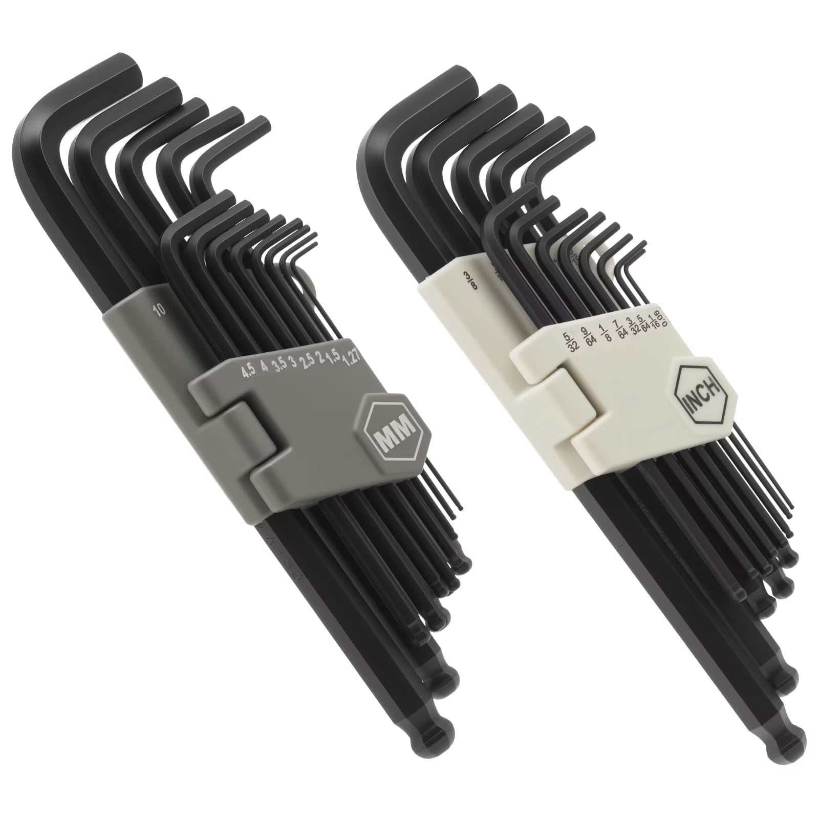26pcs Hex Allen Key Wrench Set - Inch/MM With Ball End