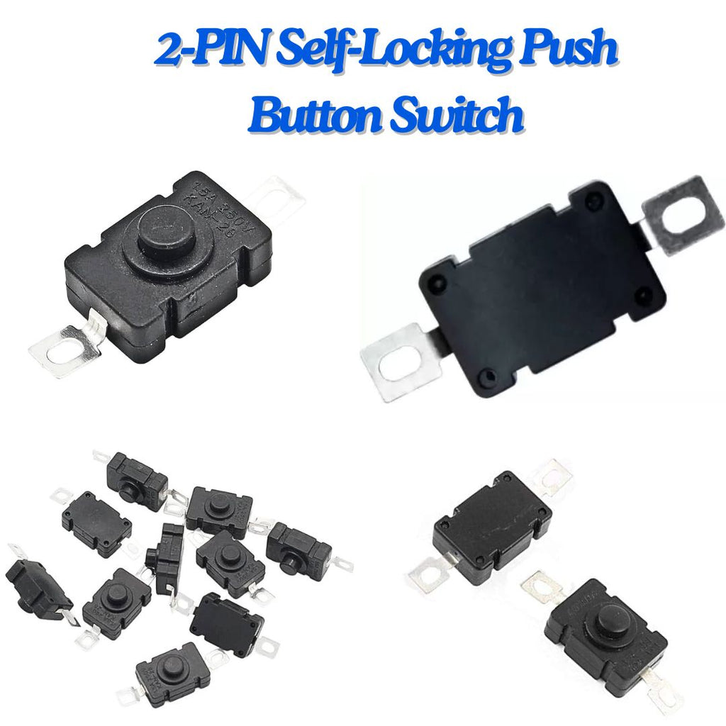 Buy Self-Locking Push Button Switch, 250V 1.5A | Makerbazar