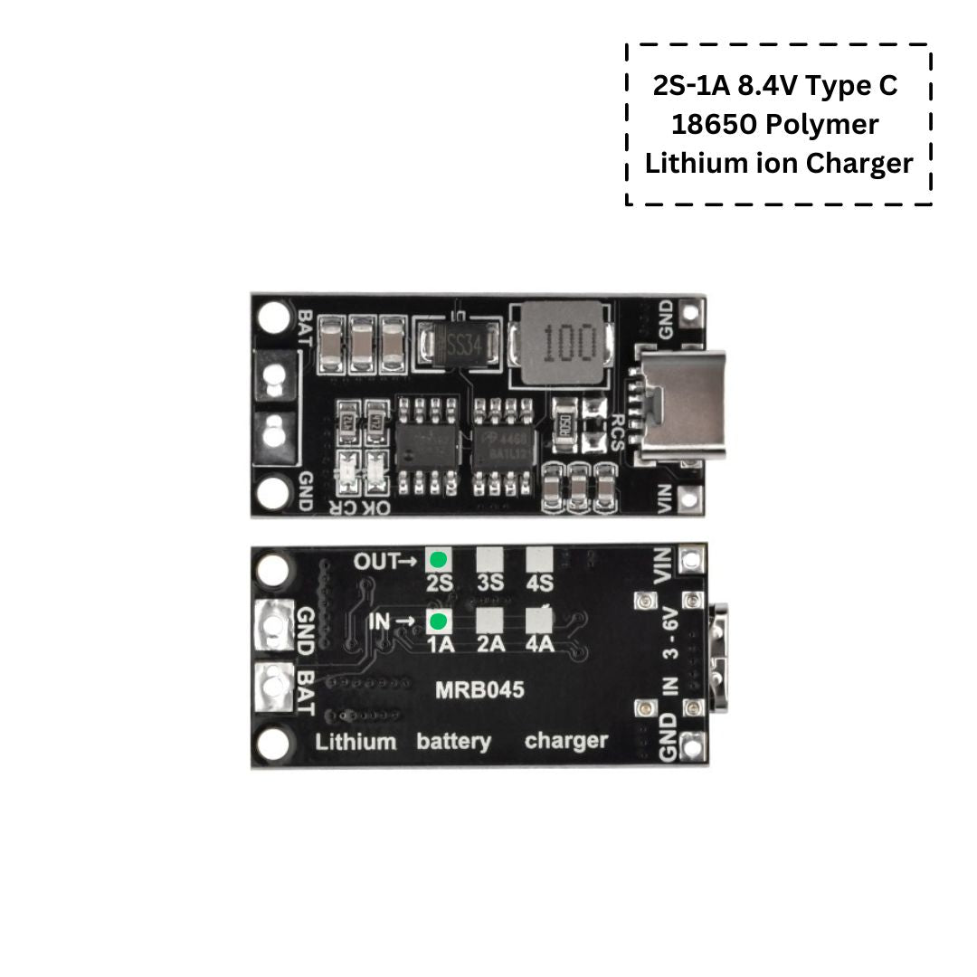 [Black-Premium] Type-C 18650 Polymer Lithium-ion Charger to Booster Module