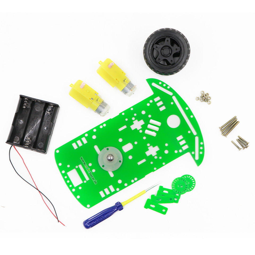 [Coloured] 2WD Smart Robotic Car Two Wheel Drive Kit with Acrylic Chas