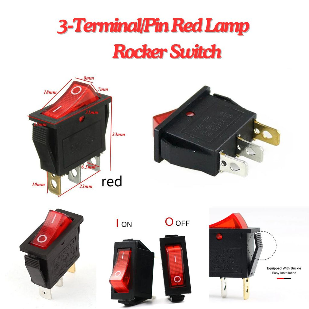 Buy KCD3 SPST ON-OFF 3 Leg Rocker Switch | Makerbazar