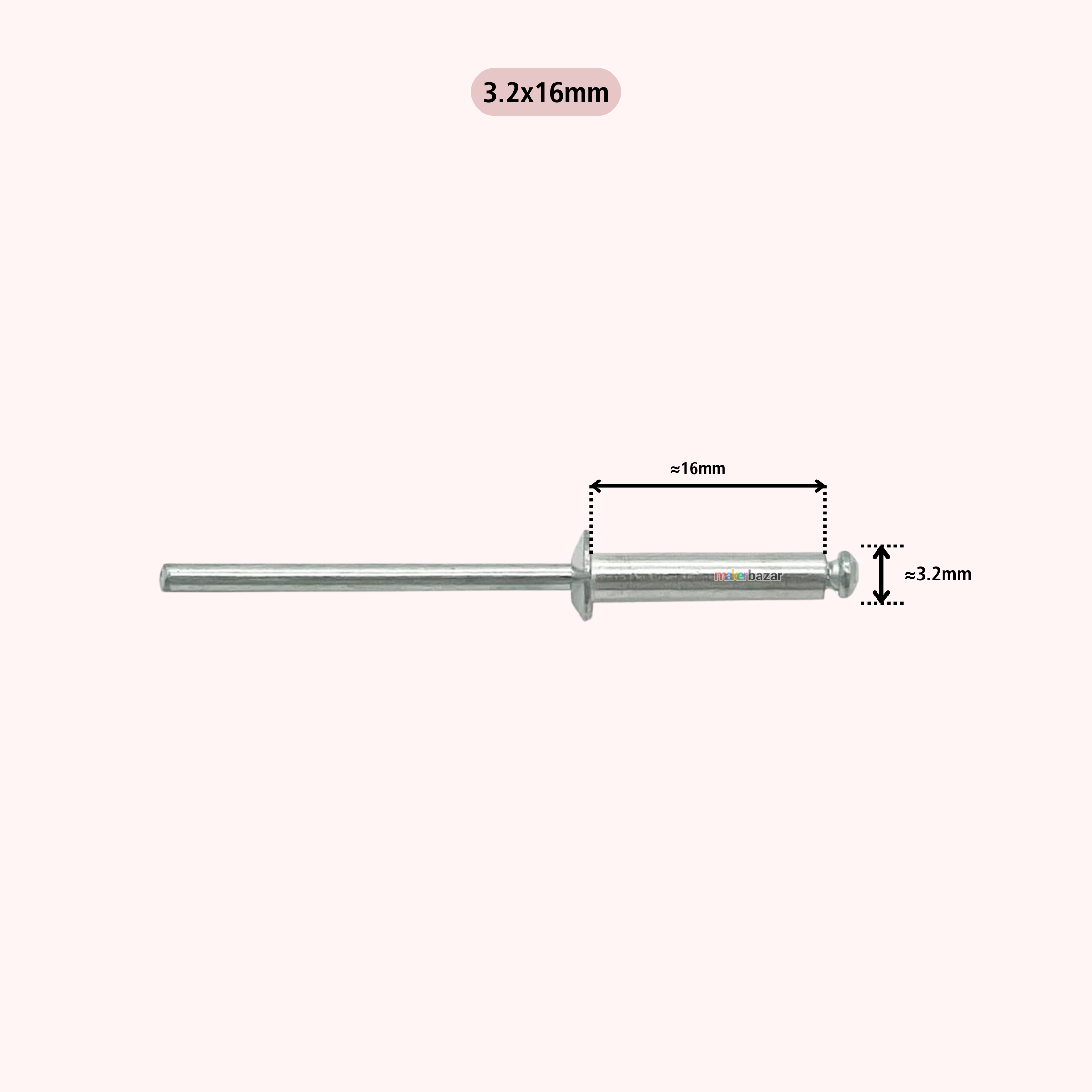 3.2mm Aluminium Blind Pop Rivets