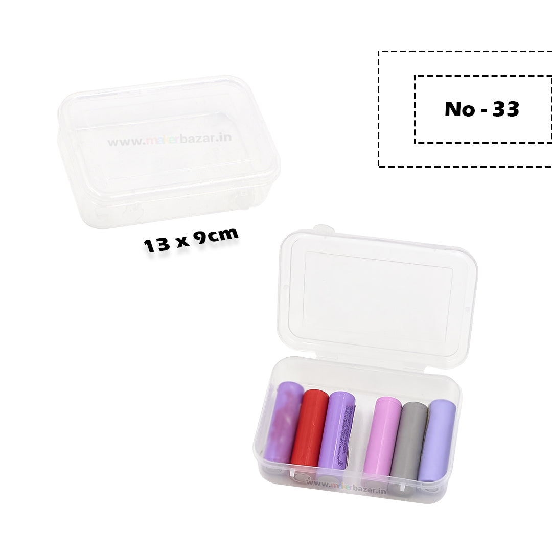 Transparent Rectangular Plastic Box with Attached Lid