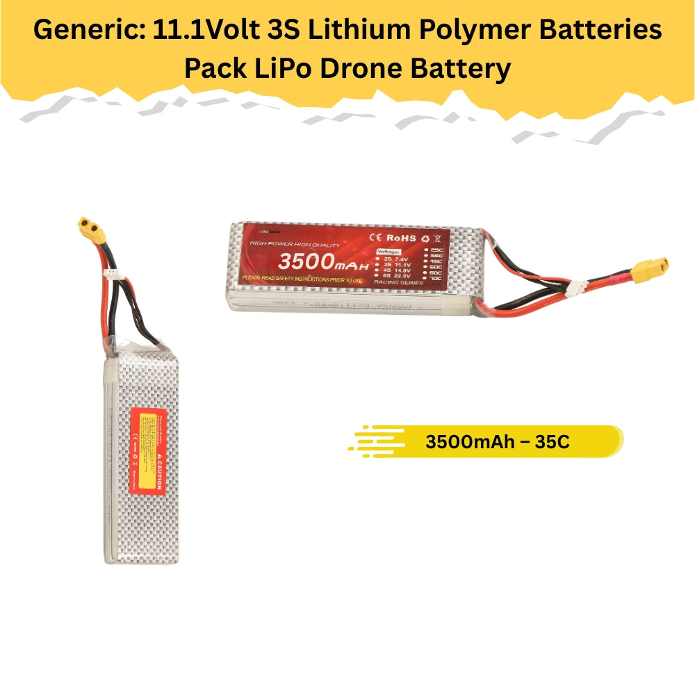 Generic: 11.1Volt 3S Lithium Polymer Batteries Pack LiPo Drone Battery