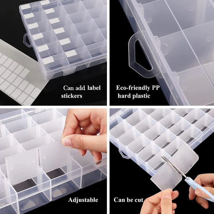 Adjustable Partition Clear Plastic Box Component Organiser
