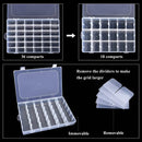 36-Grids Adjustable Partition Clear Plastic Box Component Organiser