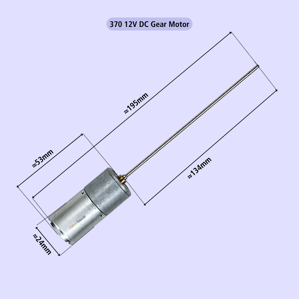 370 12V DC Micro Low Speed Gear Motor with Long Shaft