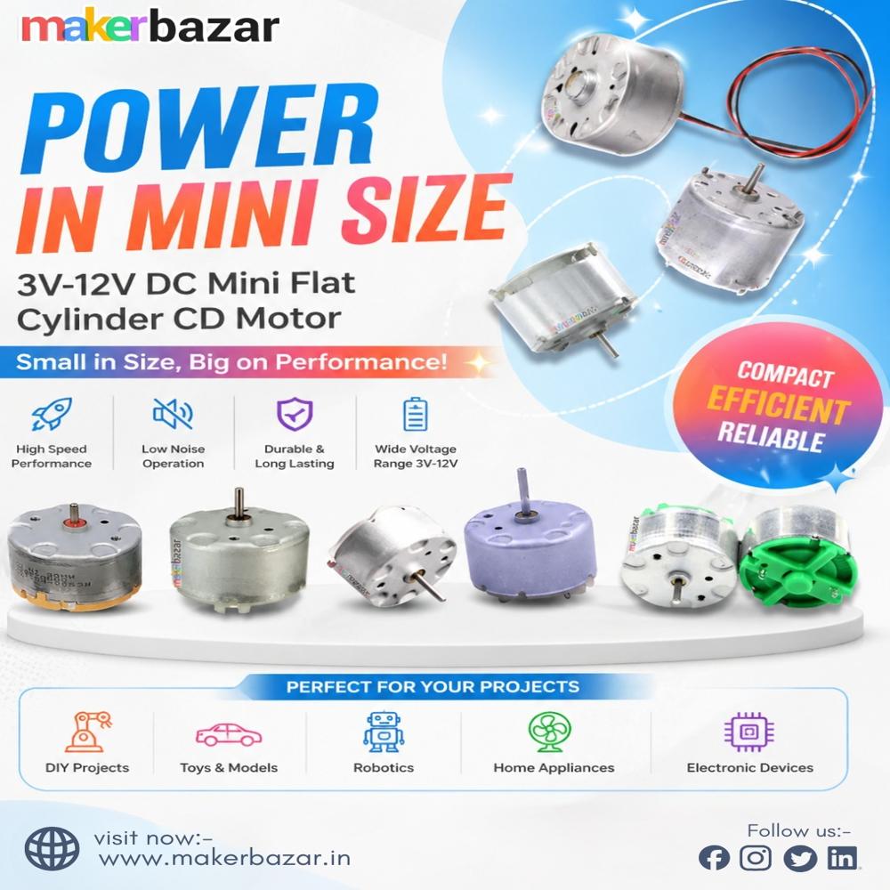 3V-12V DC Mini Flat Cylinder CD Motor
